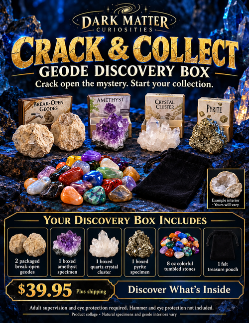 Crack & Collect Geode Box — illustrated box contents and price